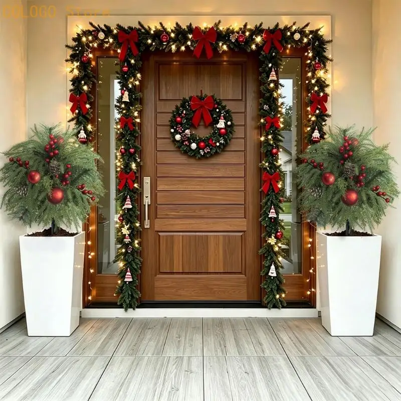 Christmas Yard Stake Piece with Faux Pine Stem for Lawn Entry Use D0LD