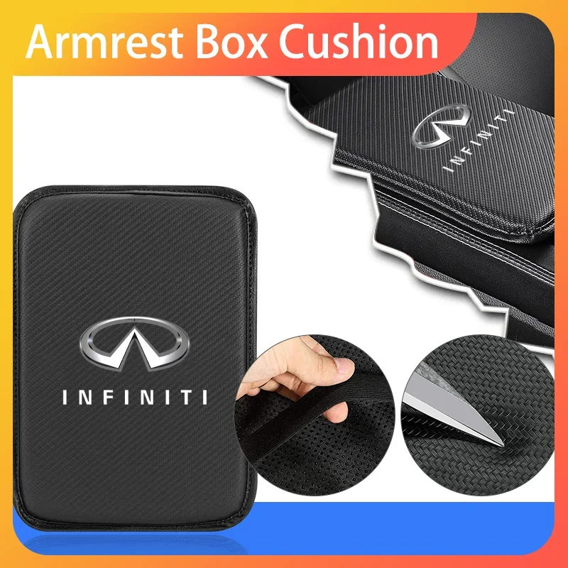 

New Car Armrest Box Mats Leather Center Console Covers Interior Accessories For Infiniti Q50 FX35 Q30 G37 Q70 QX70 G35 Q60 QX50
