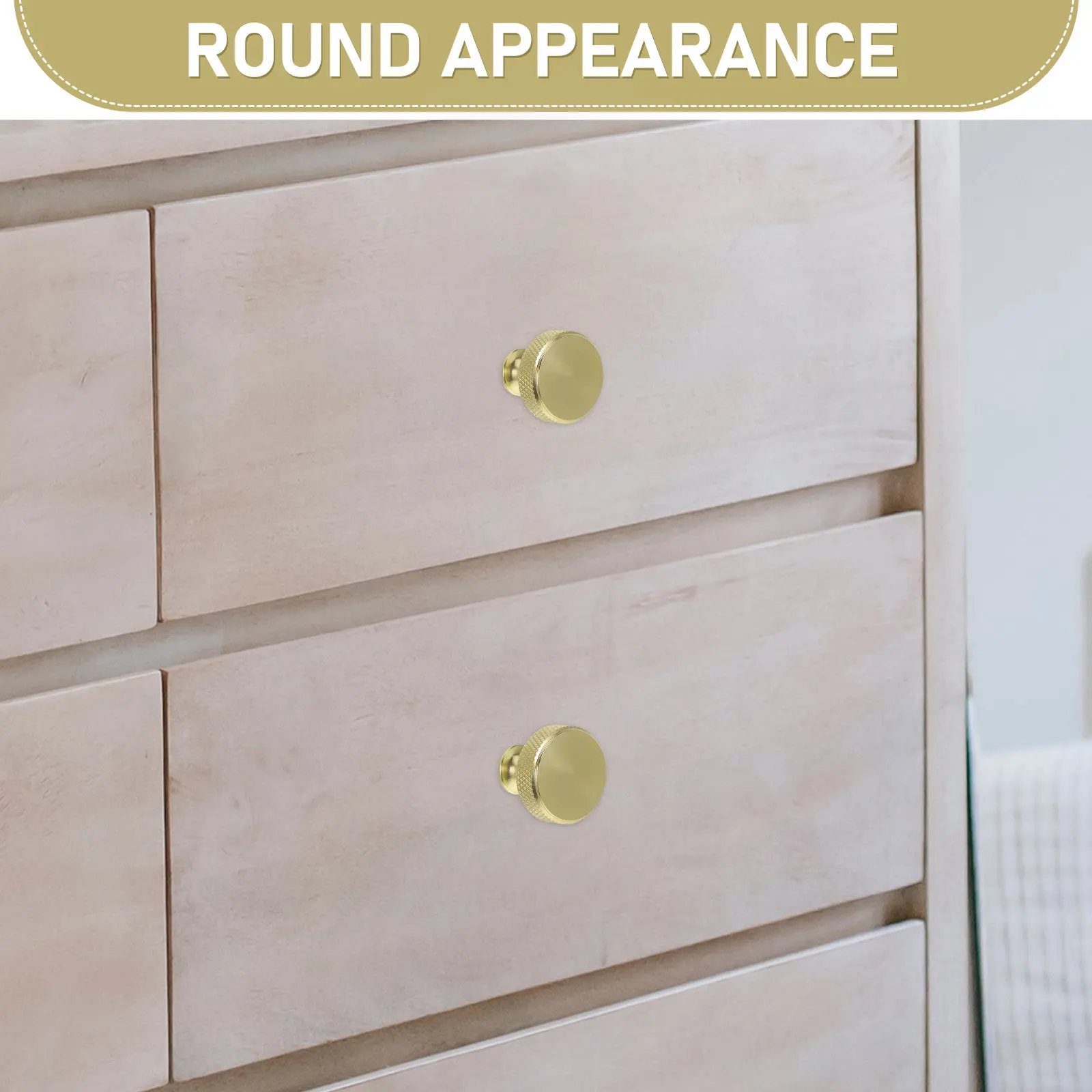 Aluminum Alloy Drawer Knobs Ergonomic Round Cabinet Handles for Kitchen Dresser Closet Bathroom Vanity