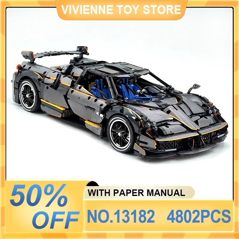 Mould King 13182 Technical Vehicles Building Block 1:8 The Huayra Sports Racing Car 3D Puzzle Assembly Toys Kids Christmas Gifts