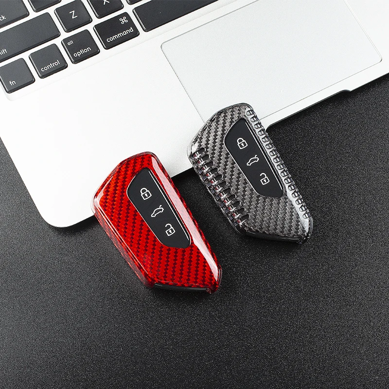 Car key Case bag Carbon fiber remote control housing cover For Golf 8 2021 Teramont  Octavla