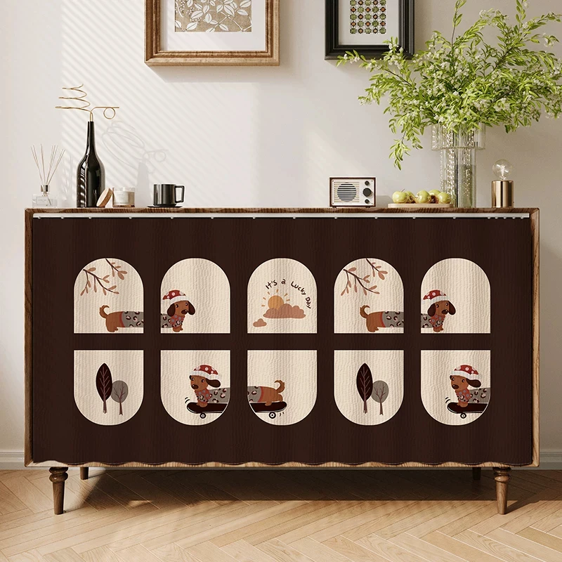 VIKAMA Cartoon Cabinet Curtain, Dust-Proof Decorative Shoe Cabinet, Ugly Curtain, Velcro Cover, Miscellaneous Curtain