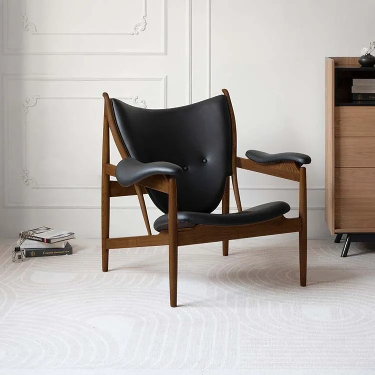 Bank Massivholz-Freizeitstuhl Designer Single Reading Retro Home kreatives Sofa