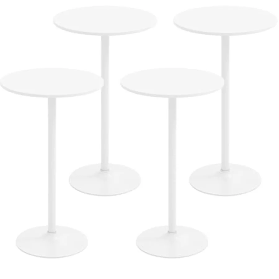 Two-in-one Cocktail Tables Set of 4 for Living Room, Solid Wood, Natural Finish, Foldable and Stackable Design