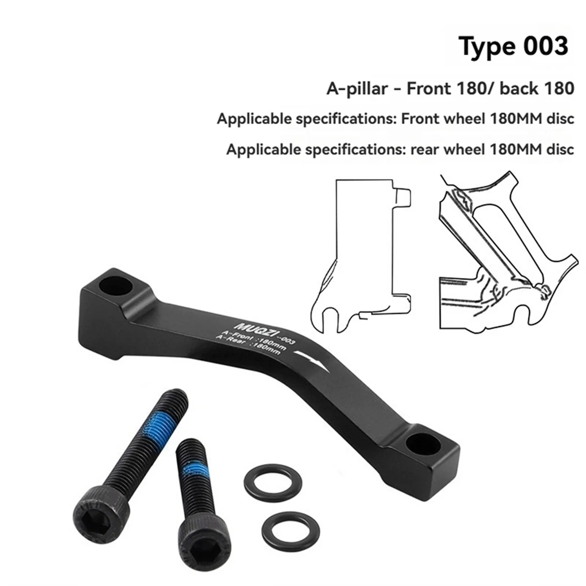 Mountain Bike Disc Brake Adapter Disc Brake Adapter Front Fork Frame A/B Column to 180/180mm Conversion Seat Style 8
