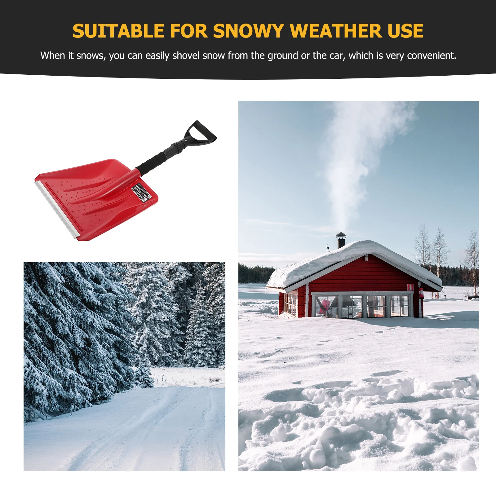 

1pc Snow Shovel Retractable Ice Shovel For Car Rv Vehicle Aluminum Alloy Handle Plastic Portable Winter Trowel Outdoor Sand