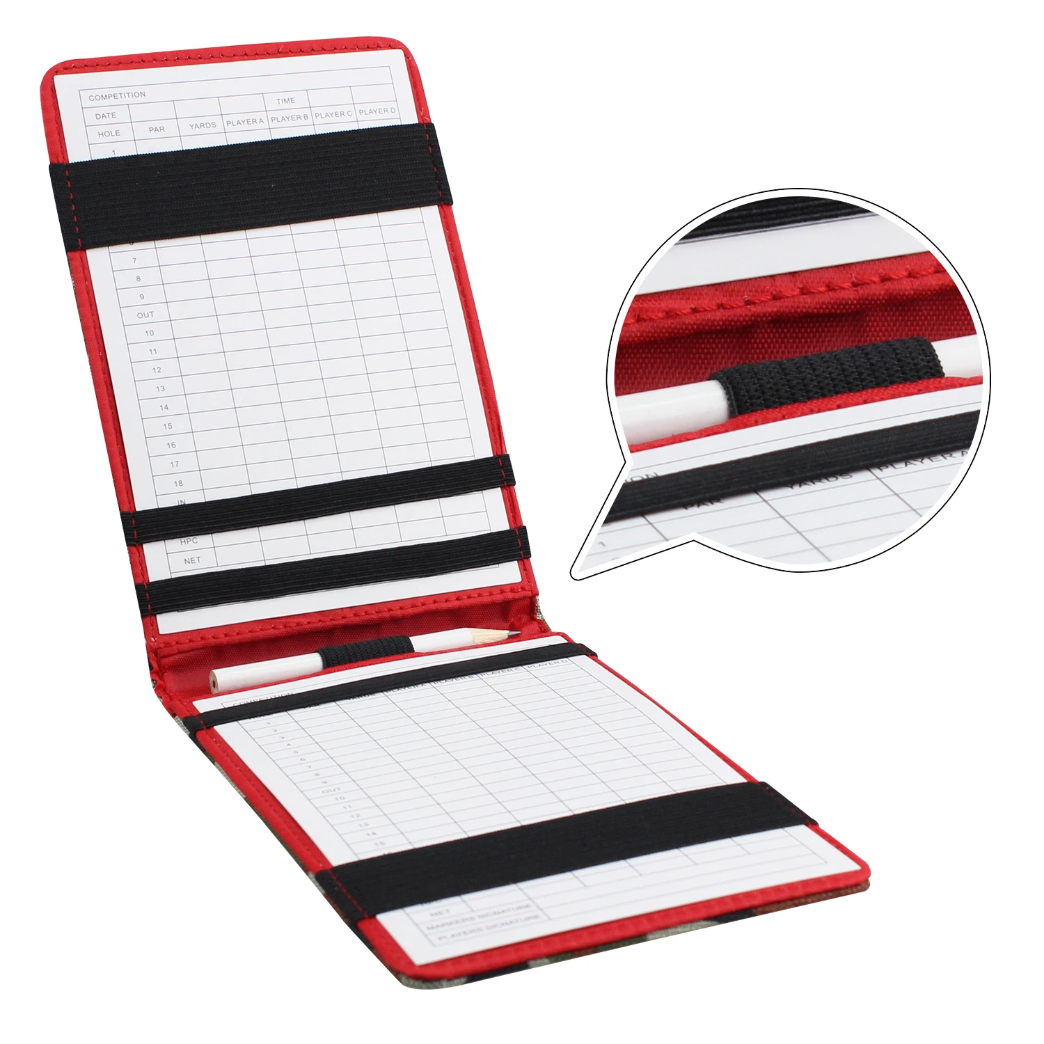 Golf Scorecard Holder and Yardage Book Holder Cover PU Material Wallet with Pencil Loop 3 Colors for Choose