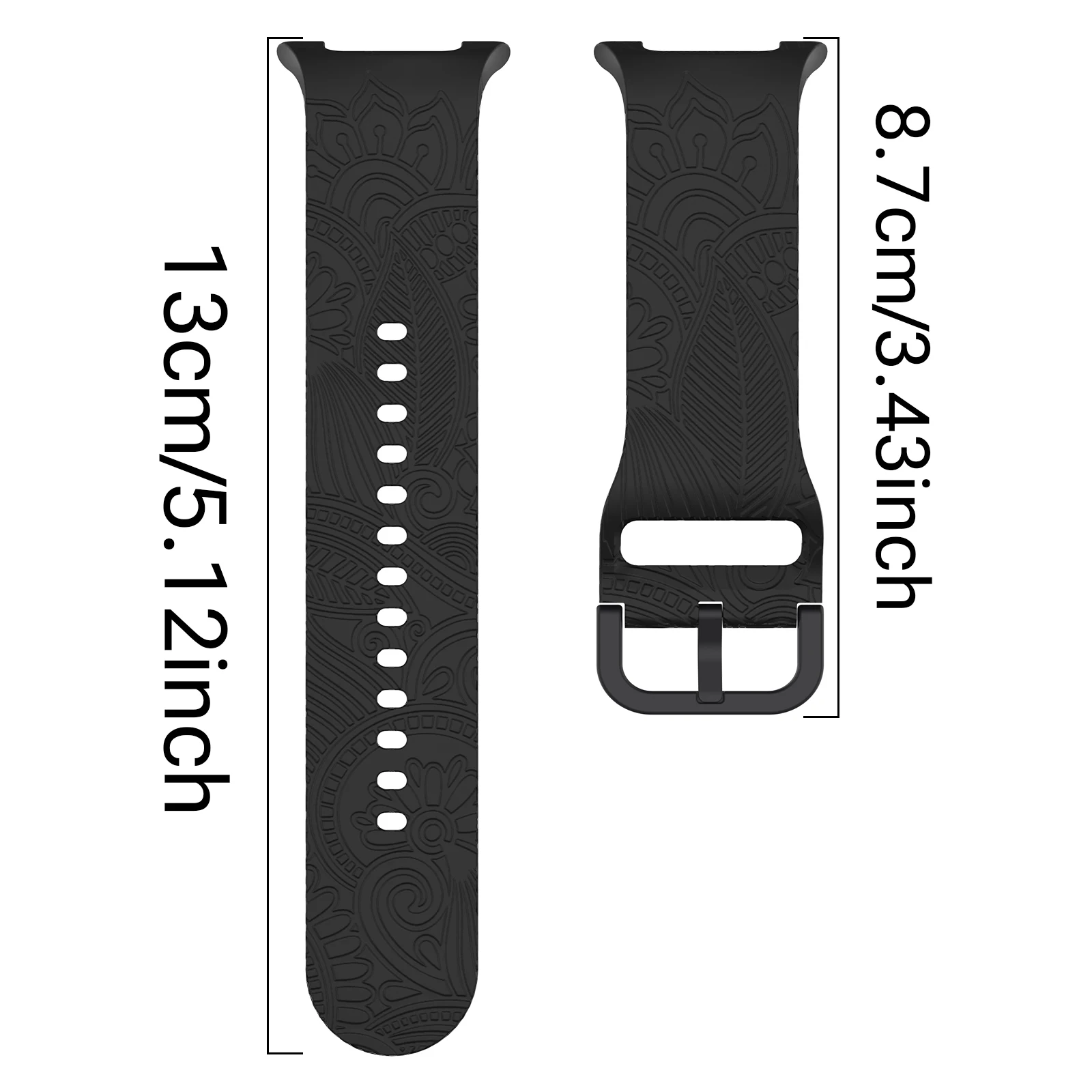 3D Carved Flower Silicone Smartwatch Straps For Samsung Galaxy Watch 8 9 40/44mm  8classic 46mm Unisex Replacement Wristband