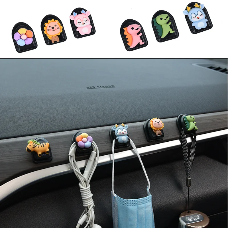 1PCS Mini car seat backrest hook Multi-functional cute cartoon hook universal car decoration hanger car interior accessories