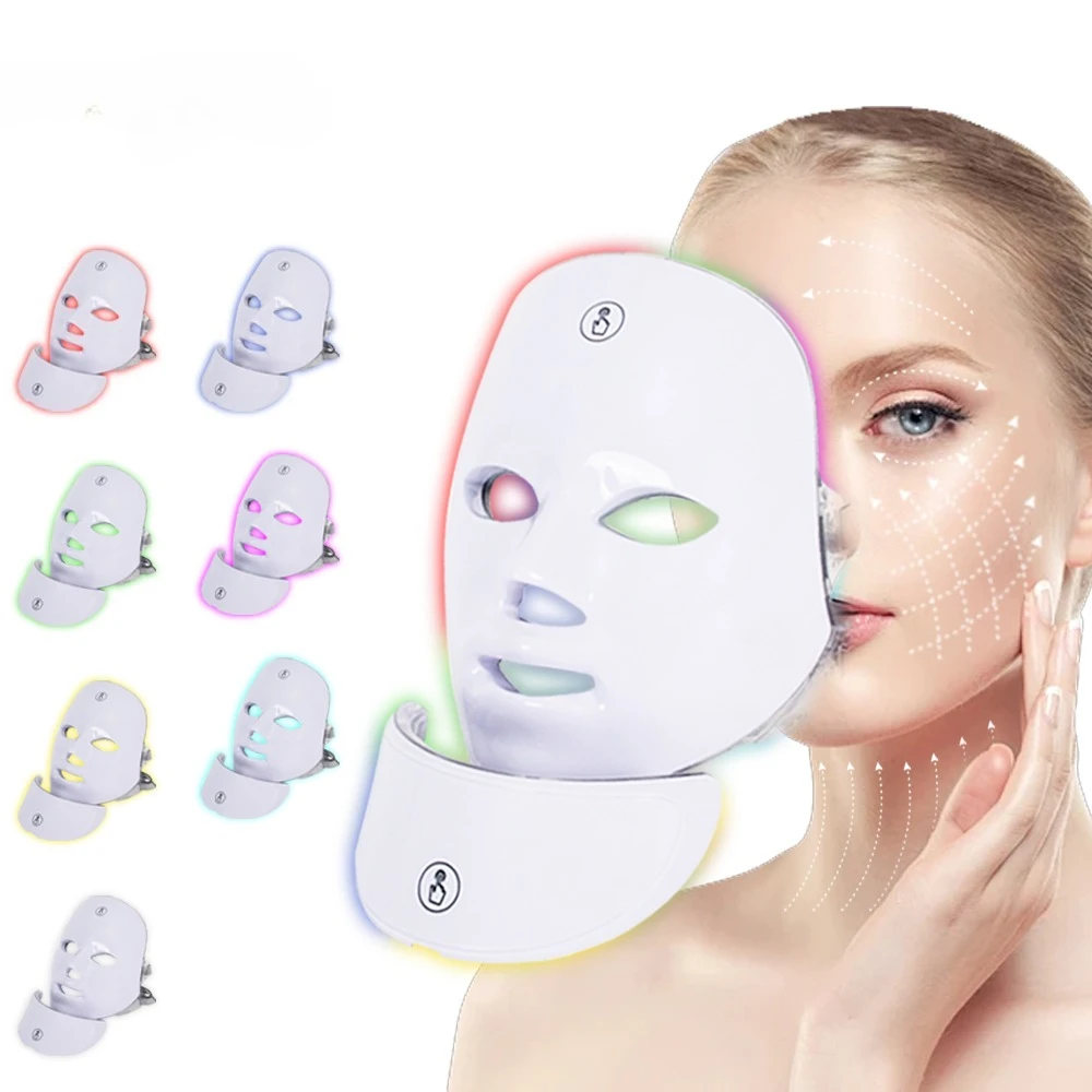 7 ألوان Led الوجه والرقبة العناية بالبشرة جهاز تجميل شد الجلد رفع مكافحة الشيخوخة تبييض للاستخدام المنزلي #1