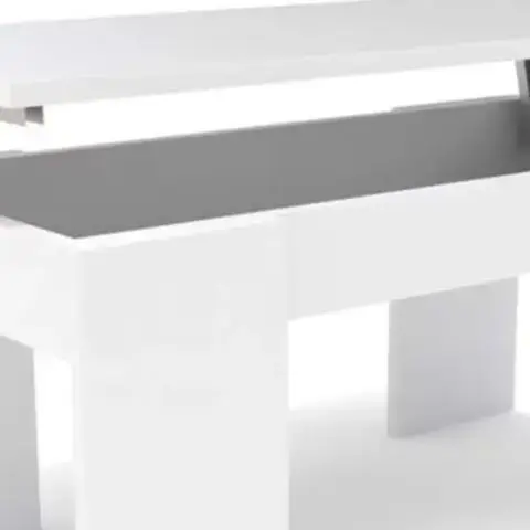 Mesa de Centro elevable, Comedor o Auxiliar, Mayor Grosor y Estabilidad (Blanco/Blanco)