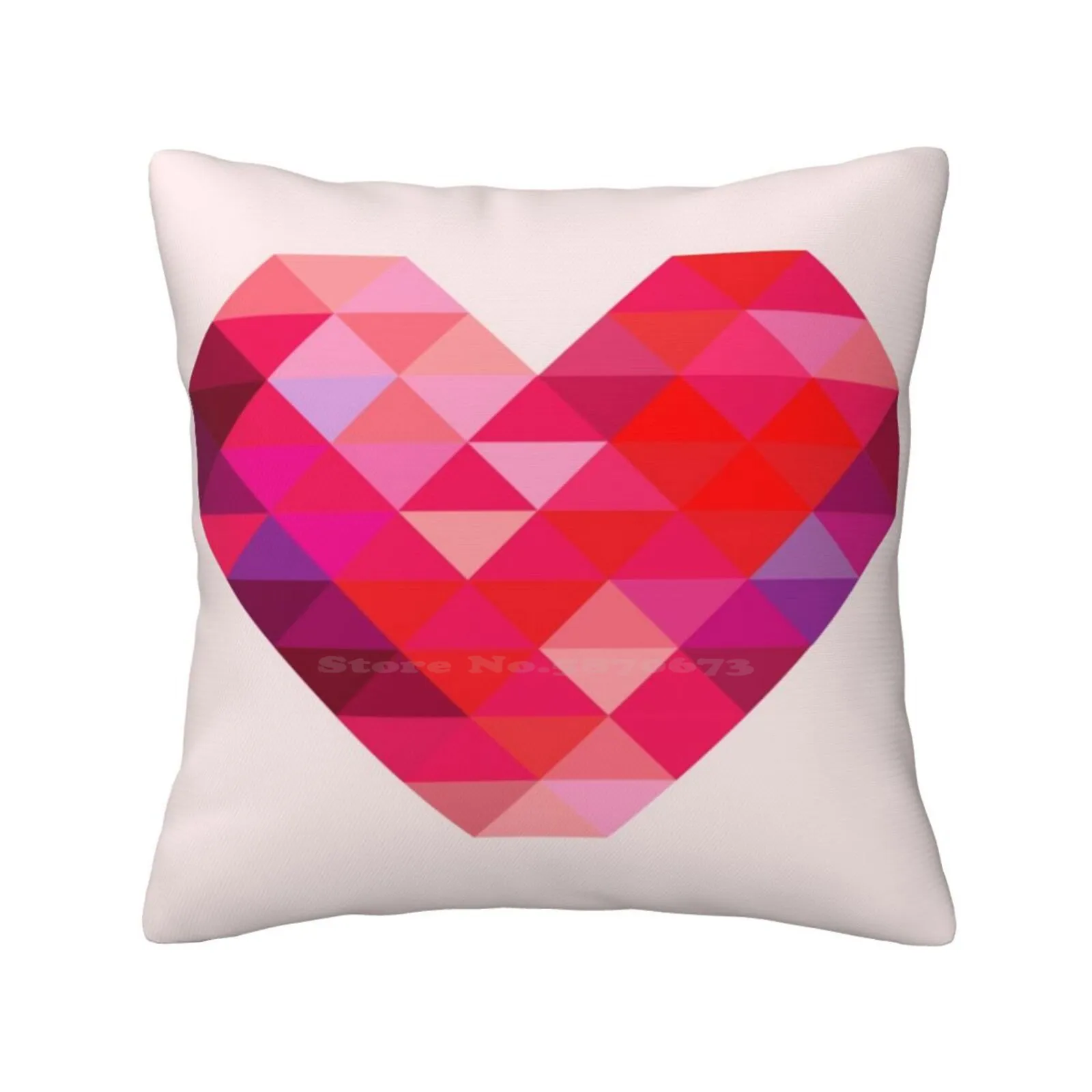 Prism Heart Home Sofa Car Cushion Cover Pillowcase Prism Diamond Heart Red Purple Pink Colors Colours Triangles Nice