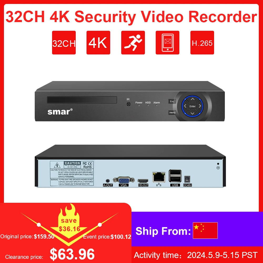 

Smar FULL HD 32 Channel 1080P CCTV NVR 25CH 5MP 8CH 4K Network Video Recorder ONVIF P2P HDMI VGA Surveillance Support 3G WIFI