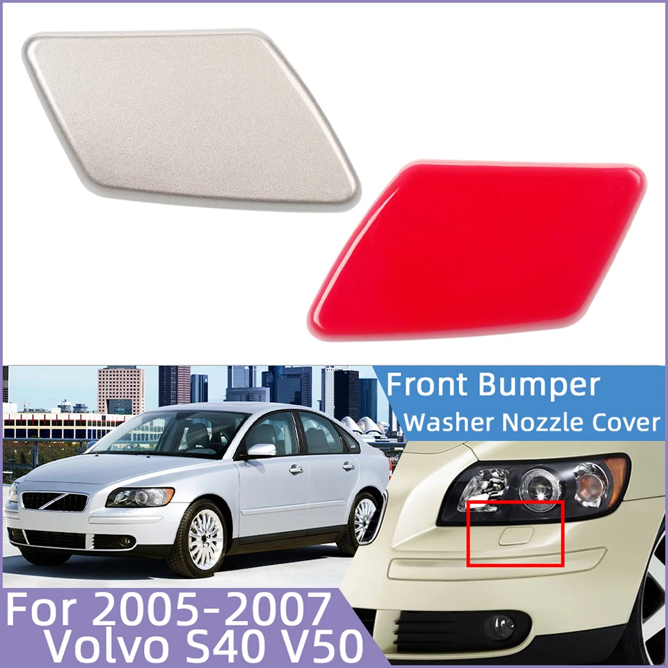 

For VOLVO S40 V50 2005 2006 2007 39991798 39991799 Auto Parts Front Bumper Headlamp Washer Spray Cleaner Nozzle Cover Cap Trim
