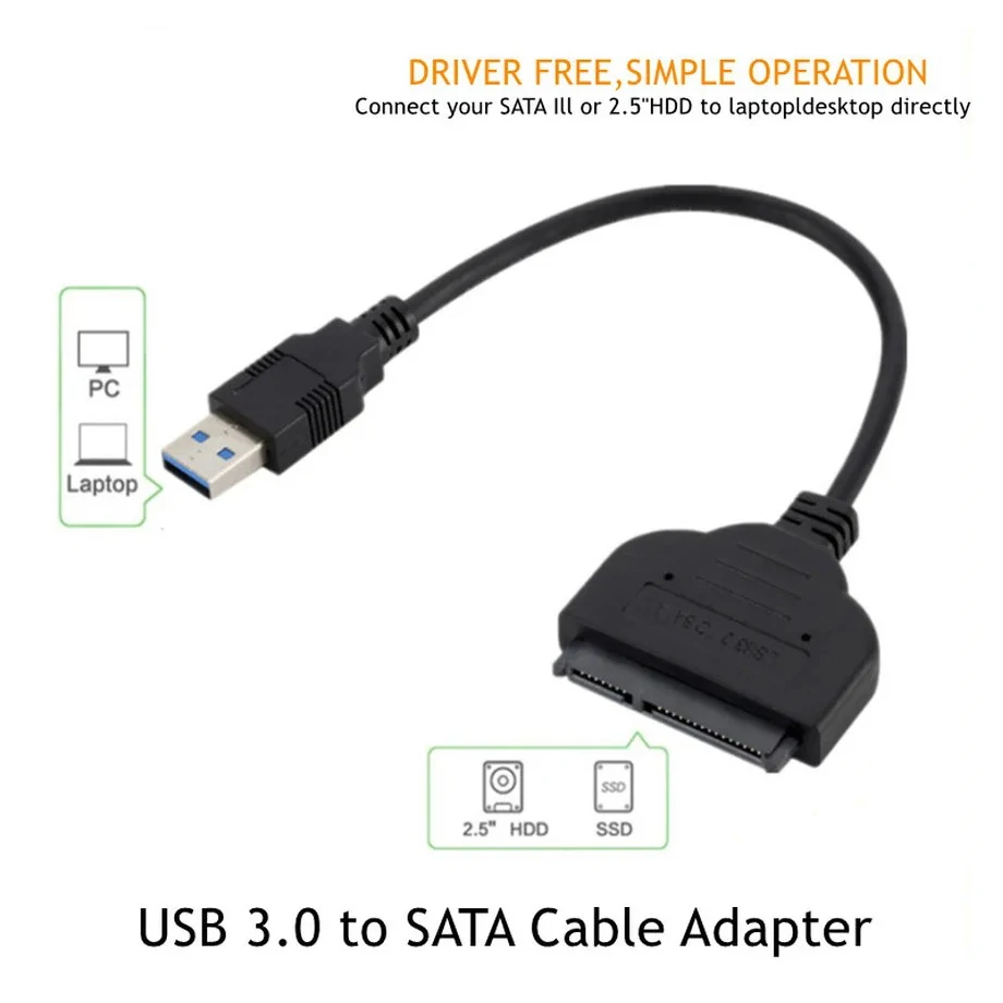 USB SATA 3 Cable Sata To USB 3.0 Adapter UP To 6 Gbps Support 2.5 Inch External SSD HDD Hard Drive 22 Pin Sata III 2.0