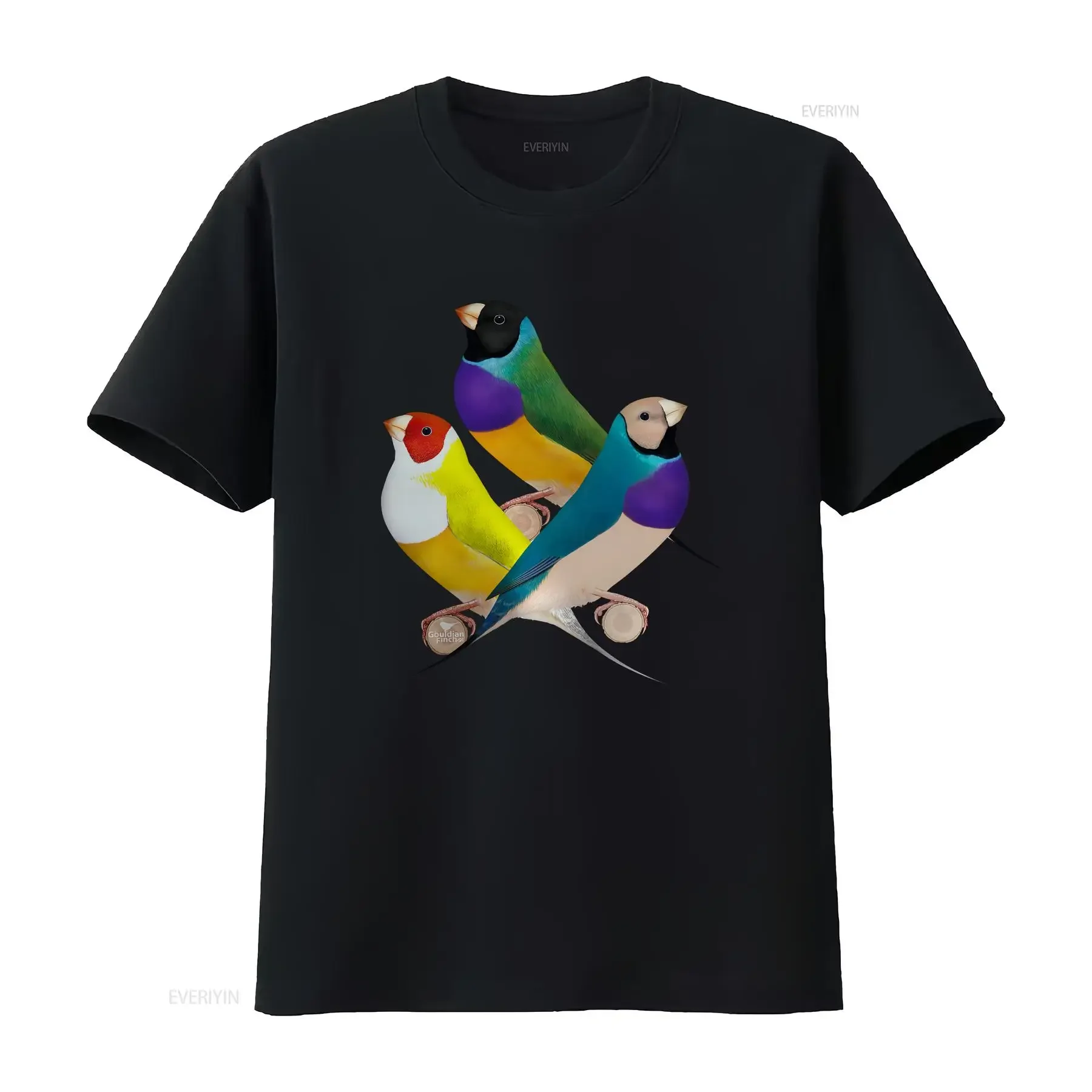 Gouldian finch T shirts vintage Washed Casual Versatile Stylish graphic fashion designer clothes Soft streetwear Unisex