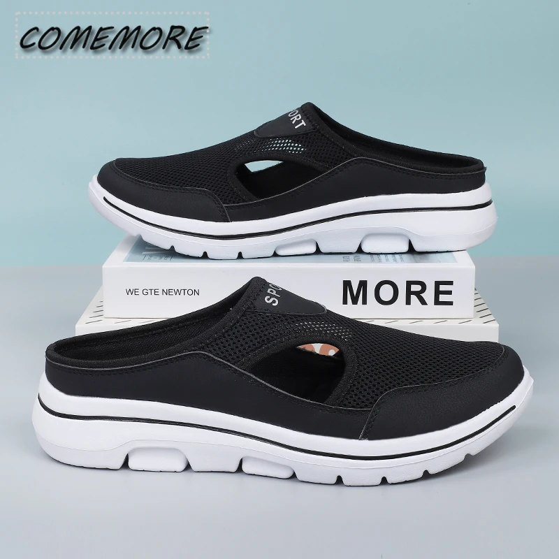 Summer Slip on Mesh Half Shoes for Men Women;s Sports Slippers Fashion Lightweight Comfortable Breathable Big Size 47 48 Outside