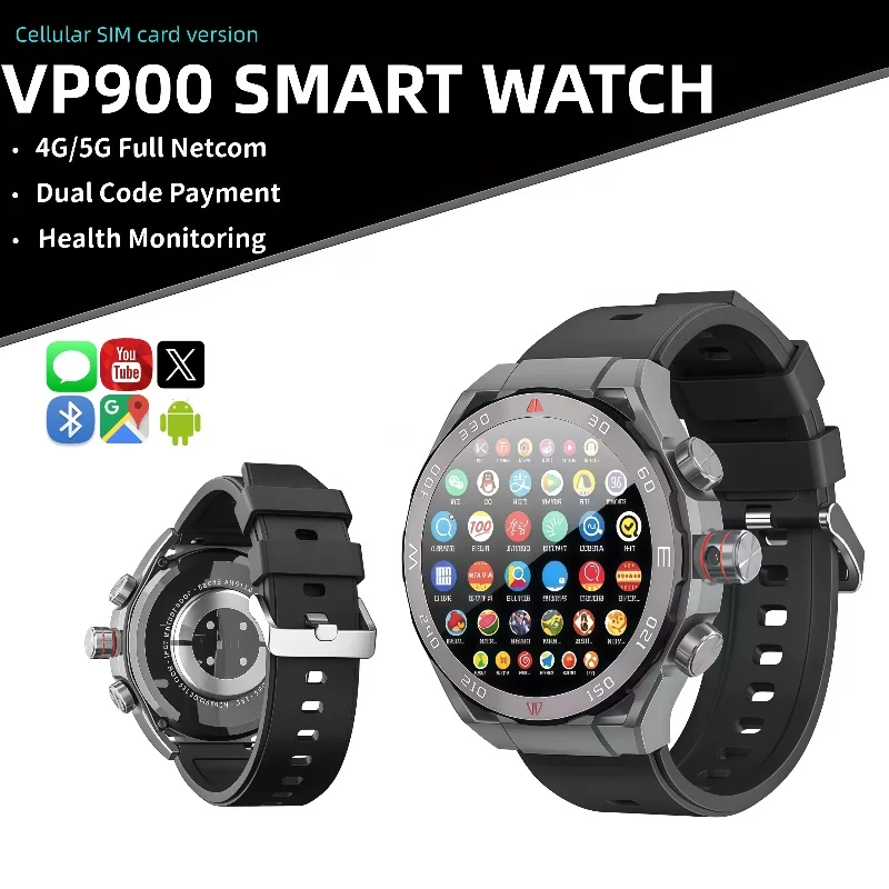 

2025 Smartwatch GPS Navigation AMOLED HD Screen Fitness 4G Sim Card Camera Video Call Waterproof