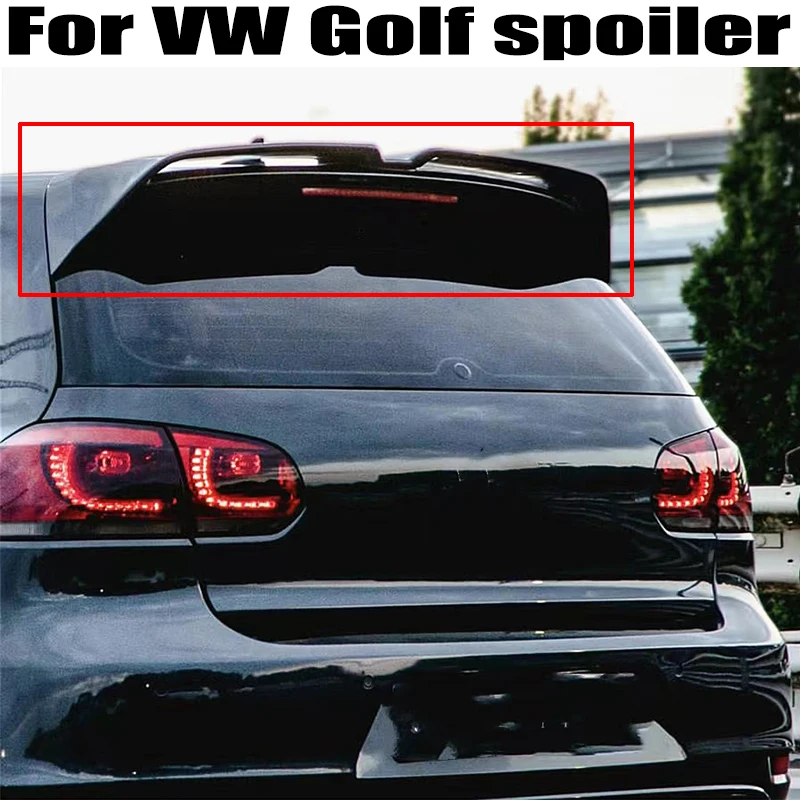 

For Volkswagen VW Golf 6 MK6 Spoiler 2010 2011 2012 2013 High Quality ABS Plastics Rear Roof wings spoiler Airfoil Accessories