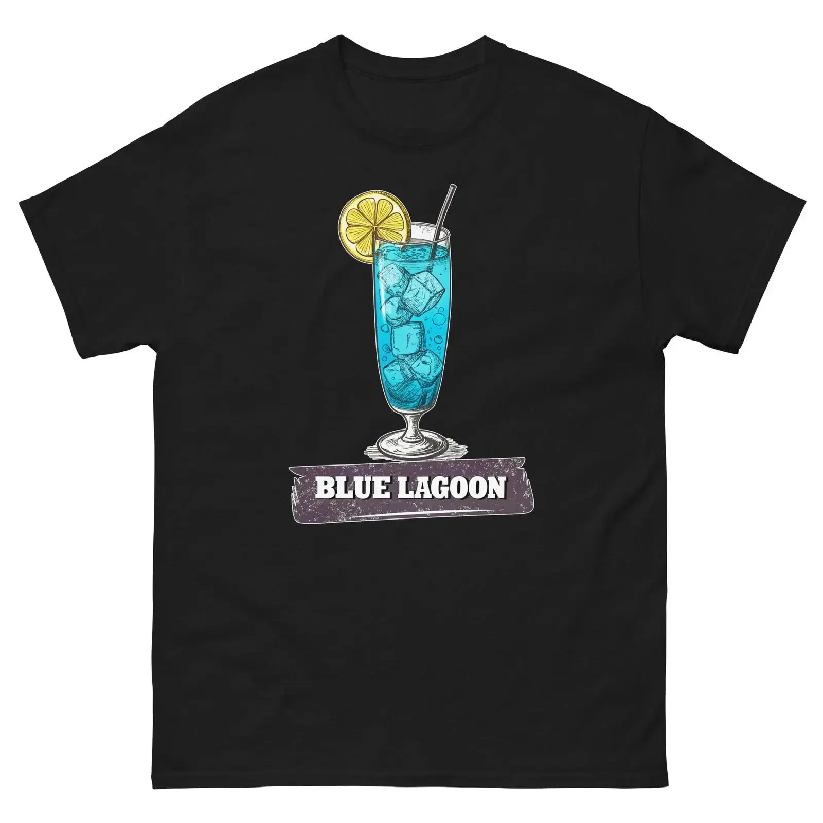 Camiseta Blue Lagoon Drink Delicious Popular, estilo vintage lavado, informal, streetwear, elegante, con gráfico de moda, elástica