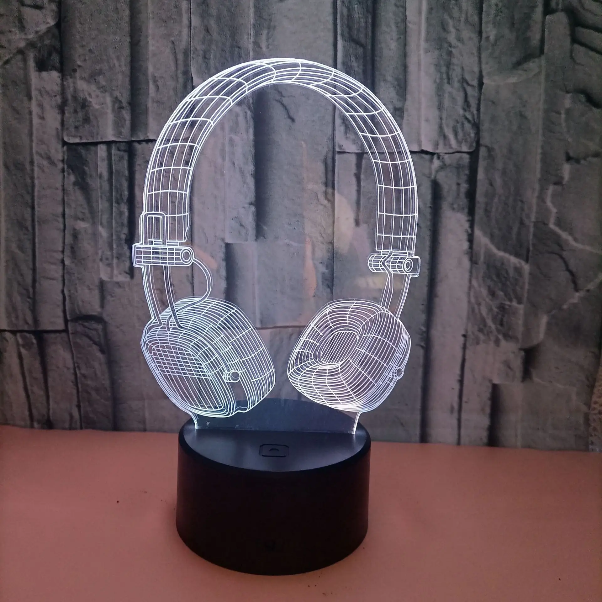 Auriculares Nighdn luz nocturna, lámpara de ilusión LED 3D, 7 colores cambiantes, decoración de iluminación para sala de juegos, regalos de cumpleaños para niños y niñas