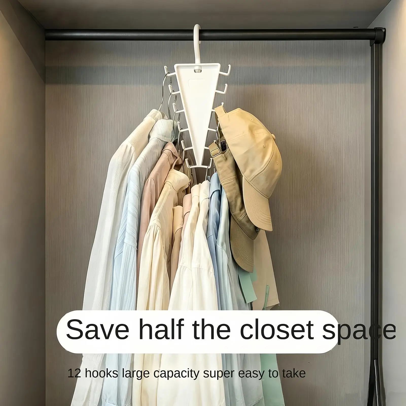 Space Saving Hangers V-Shape Anti-Slip Hook T Shirt Hangers for Closet for Women Men Pants Hats Scarves Bags Jeans Legging