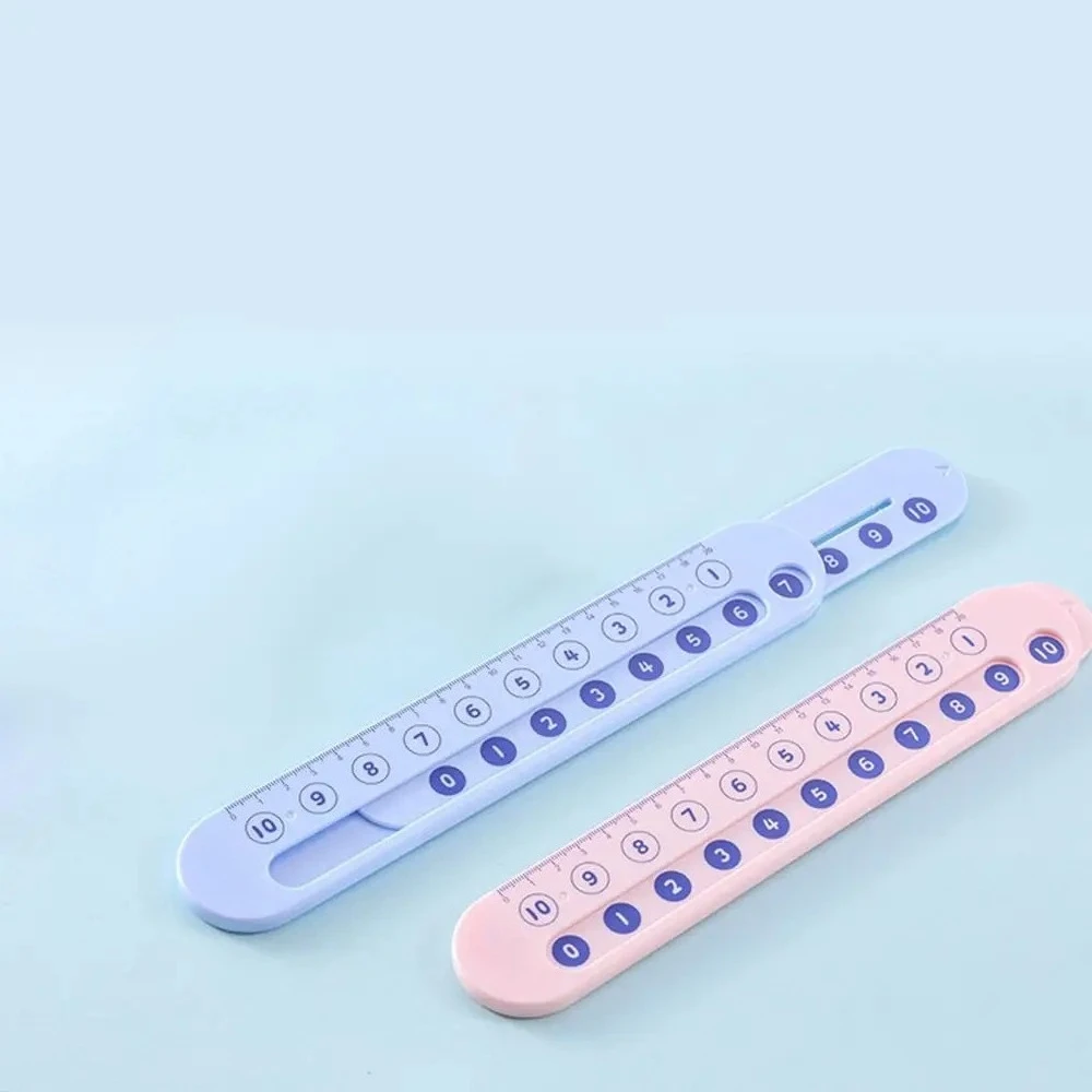 1pc Early Education Number Decomposition Ruler Enlightenment Aid Learning Straight Ruler Stationery Plastic Student Ruler Pre-