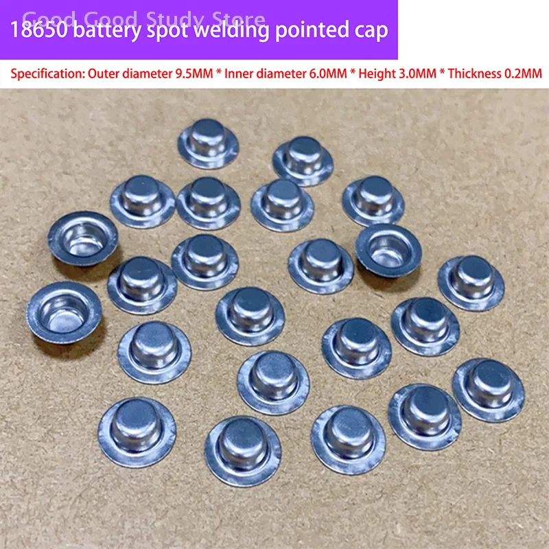 100Pcs/lot 18650 Pointed Cap, Battery Flat Head To Change The Tip Cap, Lithium Battery Positive Spot Welding Tip Cap