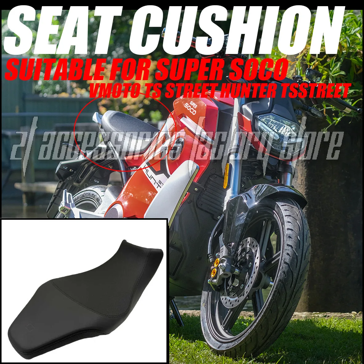 For  Super Soco VMOTO TS Street Hunter Ts Street electric Motorcycle Seat Pad Comfort Ride Reduction