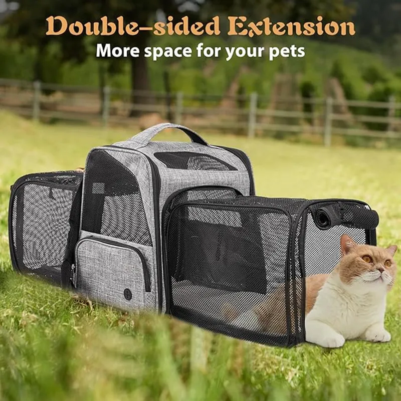 Imagem -05 - Pet Supplies Dupla Mochila Expansível Oxford Pano Respirável ao ar Livre Viagem Acampamento Gato Cão