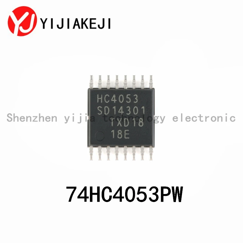 10pcs New original 74HC4053PW, 118 TSSOP-16 three channel 2-channel analog multiplexer chip