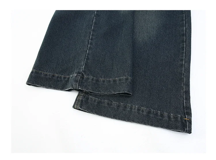 ZOETOPKID Kinder Mode High-Waist Weitbein-Jeans für junge Mädchen Streetwear Lose Denim-Hosen Kinder Dunkelblaue Jeans – Detail 13
