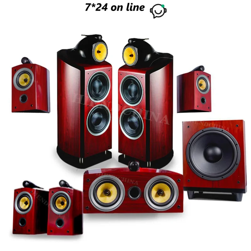 ONL-002 مميز 801 Hi-fi HiFi Fever 5.1 / 7.1 مجموعة المسرح المنزلي مكبر صوت أرضي خشبي