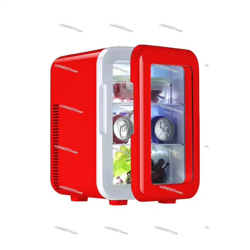 12V Mini Car Refrigerator-6L Portable Beauty Cosmetics Cooler(US Plug Included,Energy Efficient,Compact Design,Silent Operation）