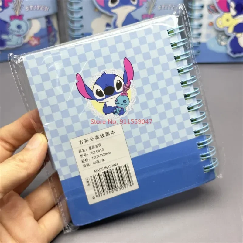 Nowy 12szt Disney Stitch Square Sorting Coil Book Starry Baby Stitch Split Page Notatnik z klamrą magnetyczną Hurtownia prezentów dla dzieci