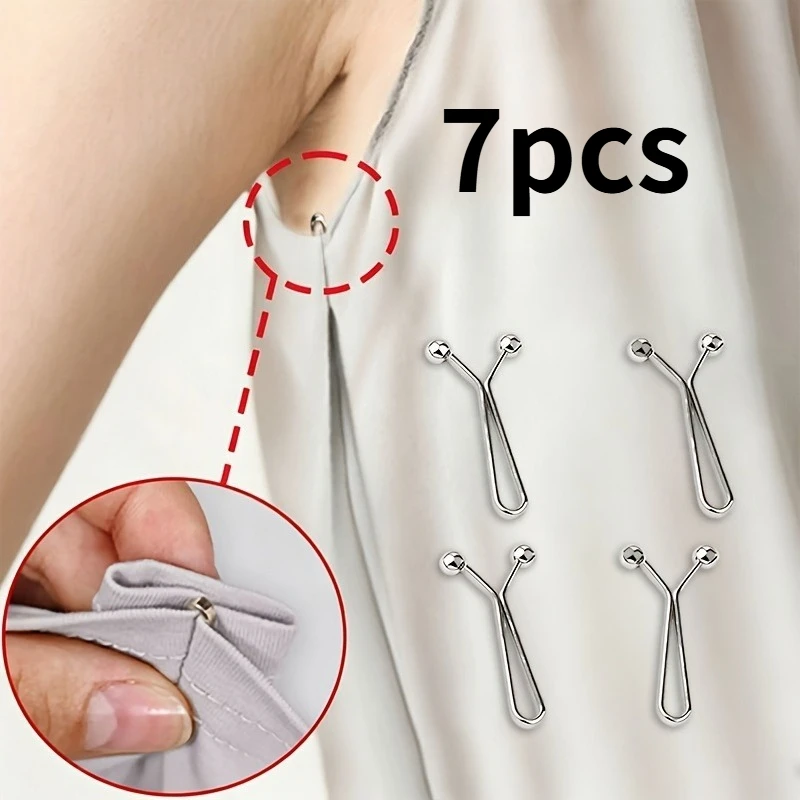 7pcs No-Sew Underarm Concealer & Shrinker Suitable for Sleeveless Clothing, Invisible Anti-Exposure for Camisole Dresses