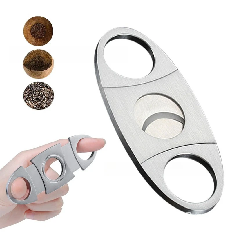 

Stainless Steel Portable Cigar Cutter Metal Classic Cutter Guillotine Cigar Scissors Gift Puncher Cutting Knife Cigar Accessory