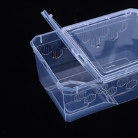 1 Pc Transparent Reptile Vivarium with Balcony - Plastic Breeding Box for Insects, Spiders, Tortoises & Lizards