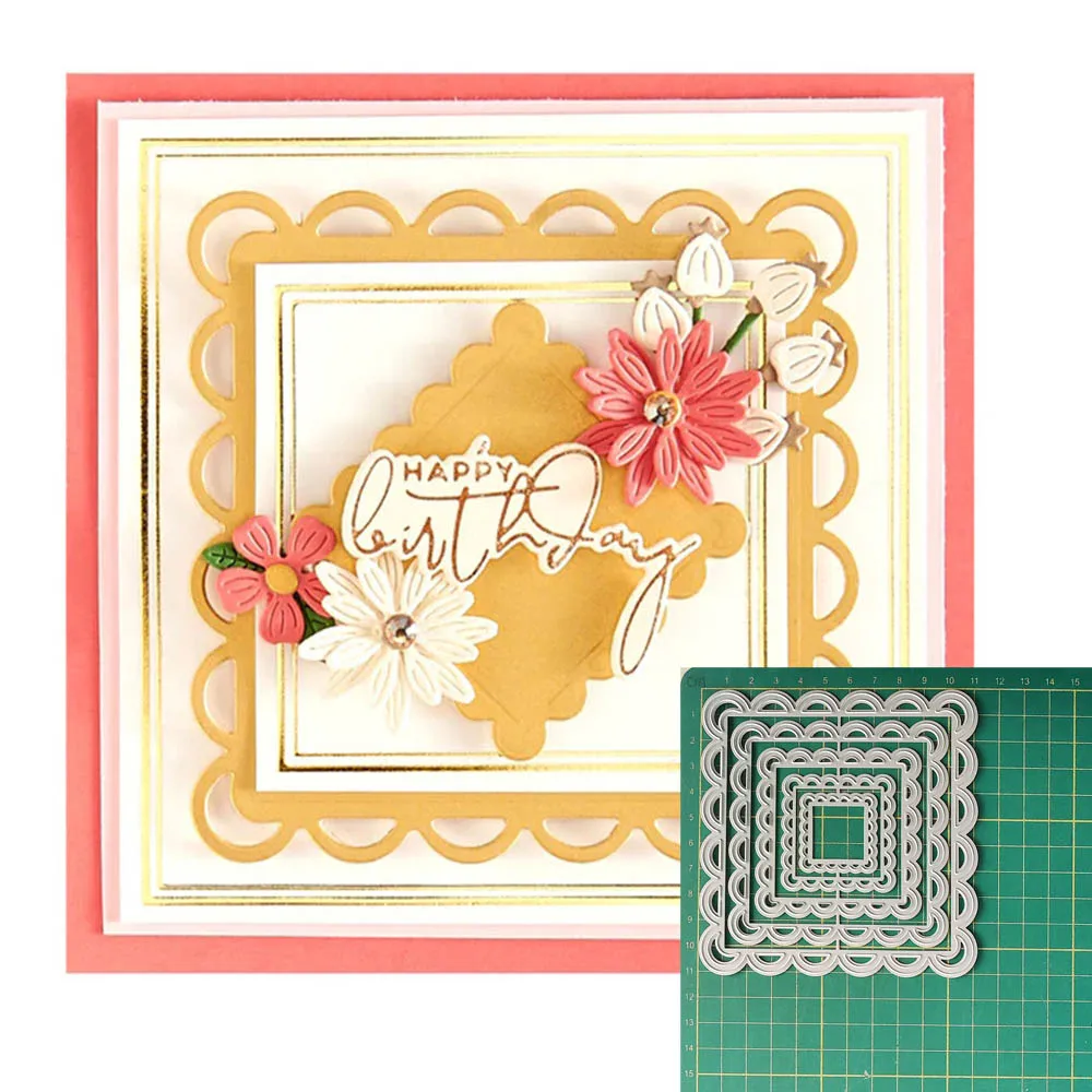 

Square frame Metal Cutting Dies diy Scrapbooking Photo Album Decorative Embossing PaperCard Crafts