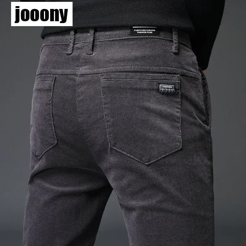 Corduroy Winter Fleece Warm Corduroy Pants Men Thick Casual Business Stretch Velvet Trousers