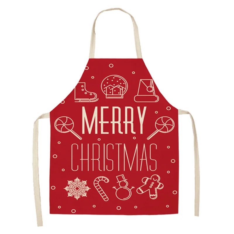 Anti-oil and anti-stain Christmas apron linen cleaning tools kitchen restaurant home decoration supplies