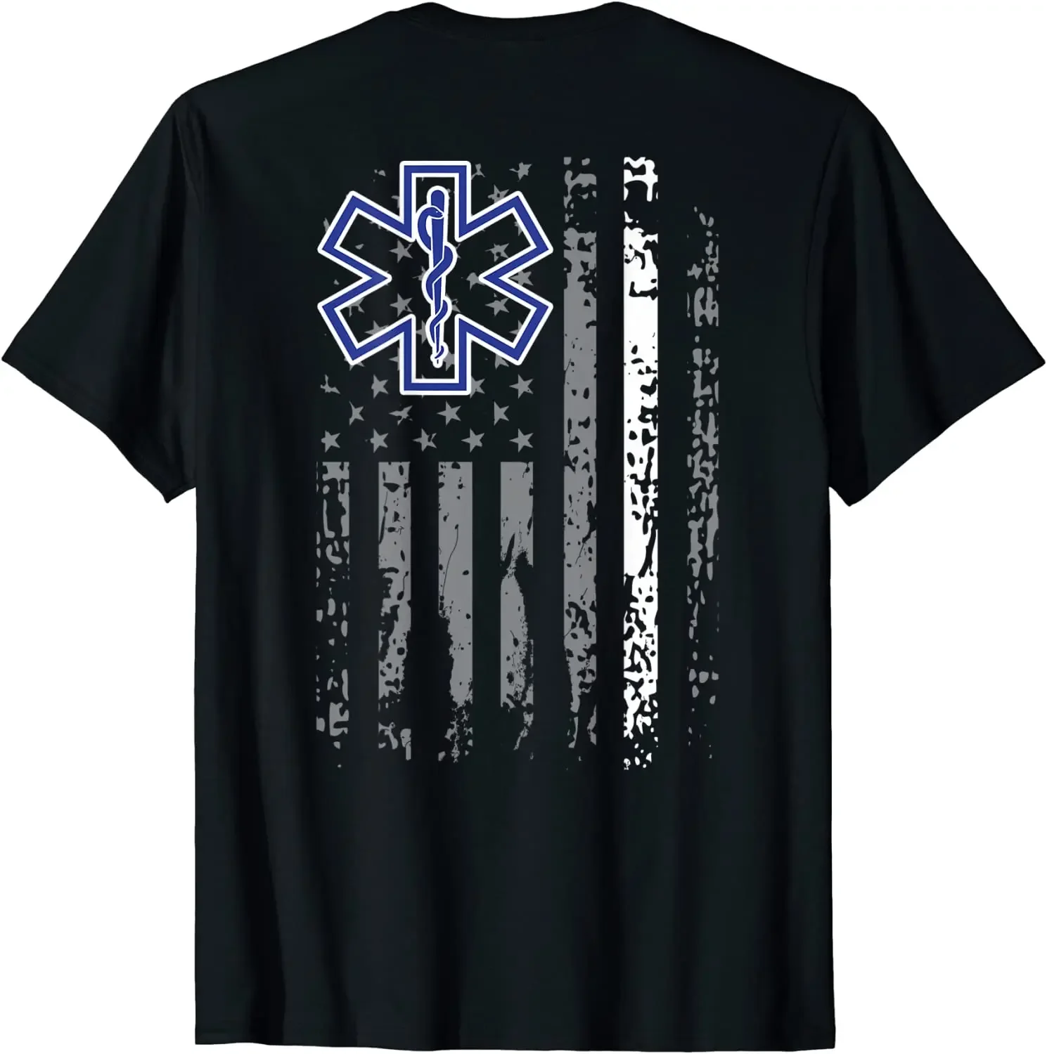 Thin White Line American Flag EMS EMT Star of Life Paramedic T-Shirt. Summer Cotton O-Neck Short Sleeve Mens T Shirt New S-3XL