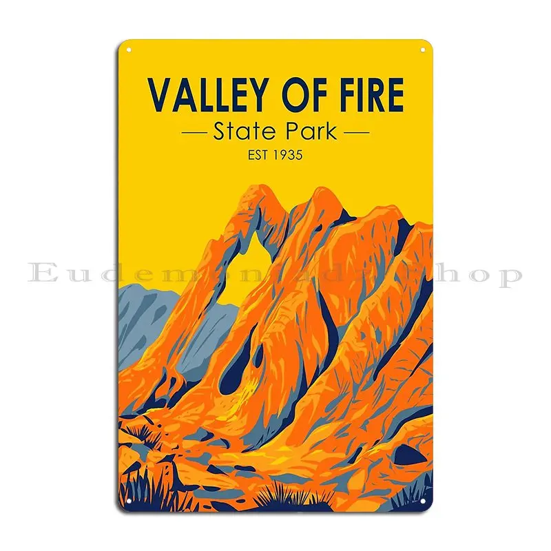 Valley Of Fire State Park Nevada Vintage Metal Sign Print Wall Mural Printing Bar Custom Tin Sign Poster