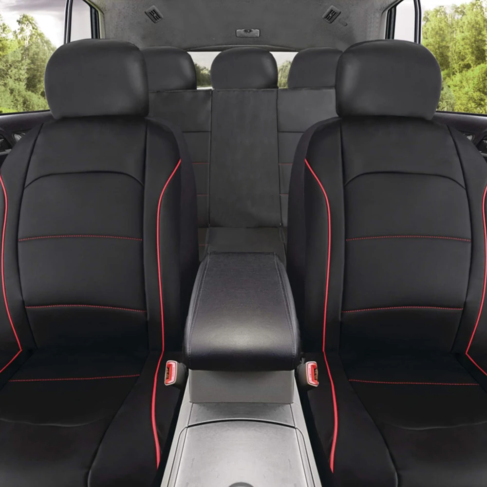 

Universal PU Leather Car Seat Covers Fit Most Cars SUVs Trucks Airbag Safe Interior Accessories