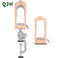 QJH Leather Stitching Pony 360 Rotation Universal Rotatable Adjustment Leather Speedy Sewing Wooden Clamp Leathercraft Tools