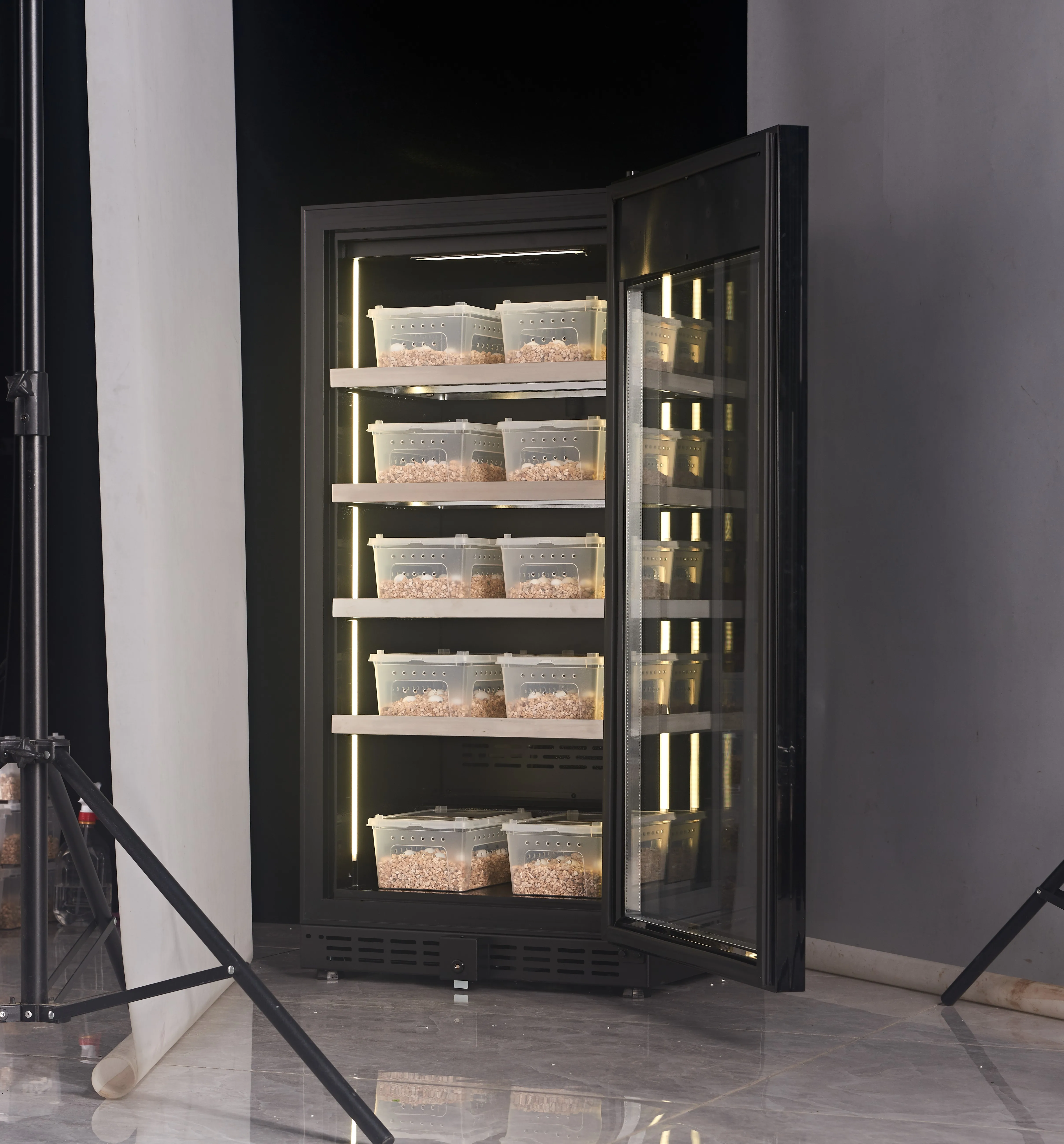 Premium reptile incubator with smart touch screen and glass door for turtle and snake egg hatching