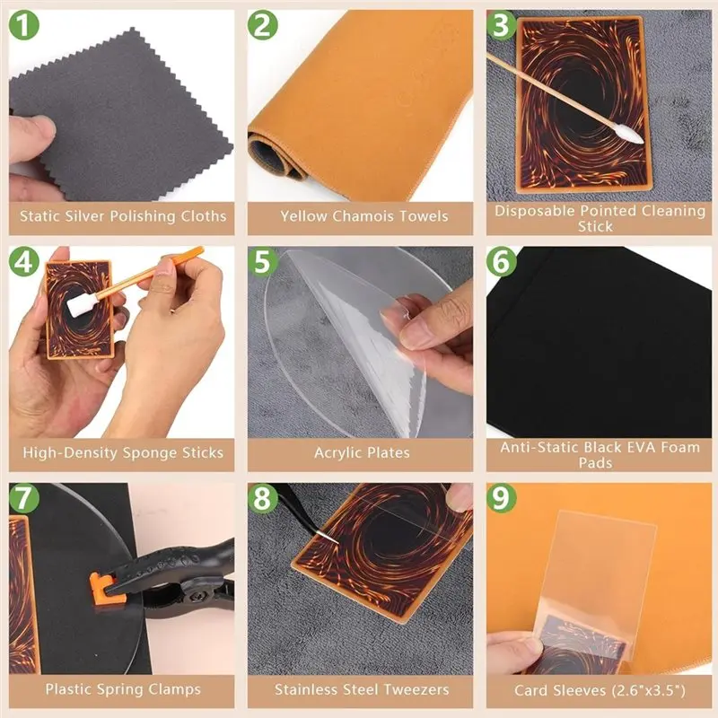 【RECOMENDAR】238Pcs Card Cleaning Kit Trading Card Cleaning Kit & Sports Card Flattening Kit Care And Repair Tool For Card Collec