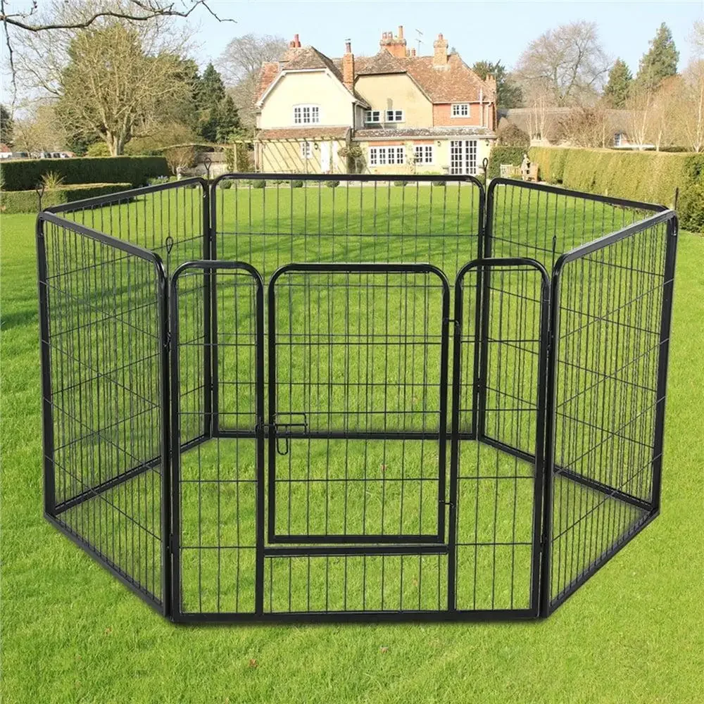 6-Panel Premium Iron Sprayed Pet Playpen Dogs Ducks Rabbits Indoor/Outdoor Hexagon/Rectangle Shape Easy Setup Yaheetech Brand