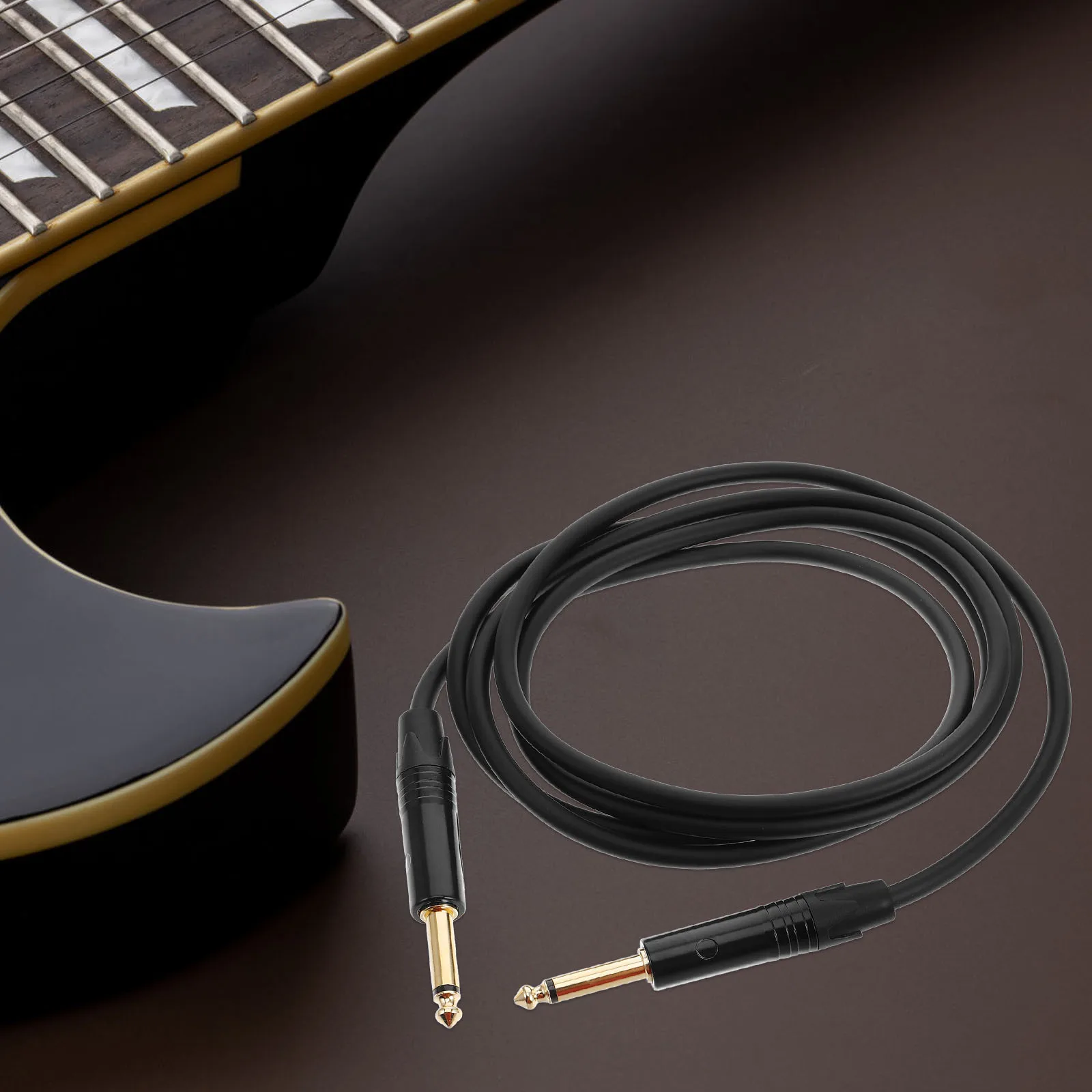 

Dual Shielded Audio Cable 2m 6mm Gold Plated Clear Sound Electric Guitar Instrument Cable Music Studio Use Guitar Wire