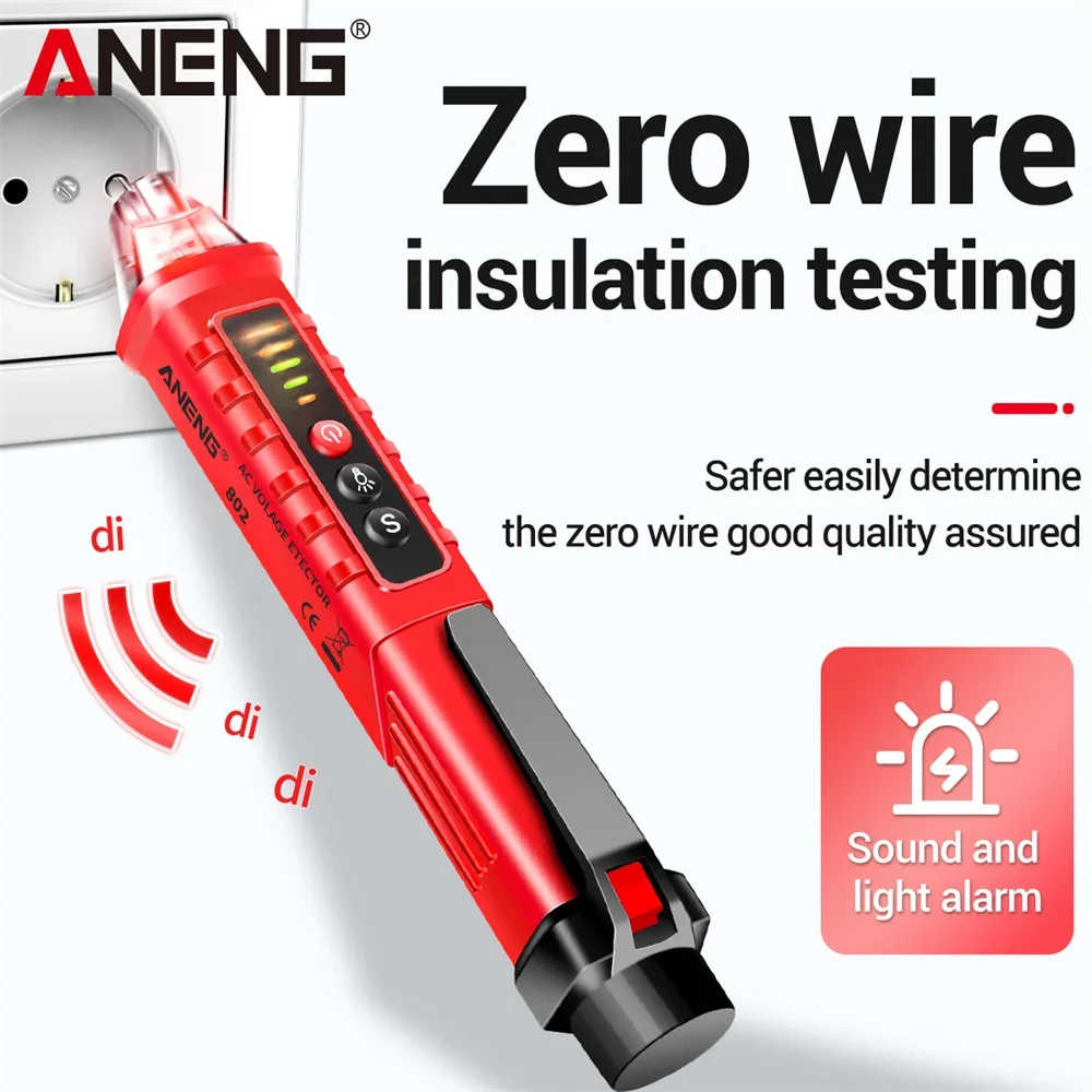 ANENG VD802 قلم اختبار رقمي ذكي بدون اتصال وصل حديثًا بجهد التيار المتردد 12-1000 فولت أدوات اختبار مستشعر كهربائي حالي